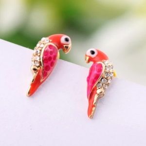 pair of love birds earrings Jewelry - Pair of Love Birds Earrings Tiny Studs Crystals pair of love birds earrings Jewelry - Pair of Love Birds Earrings Tiny Studs Crystals